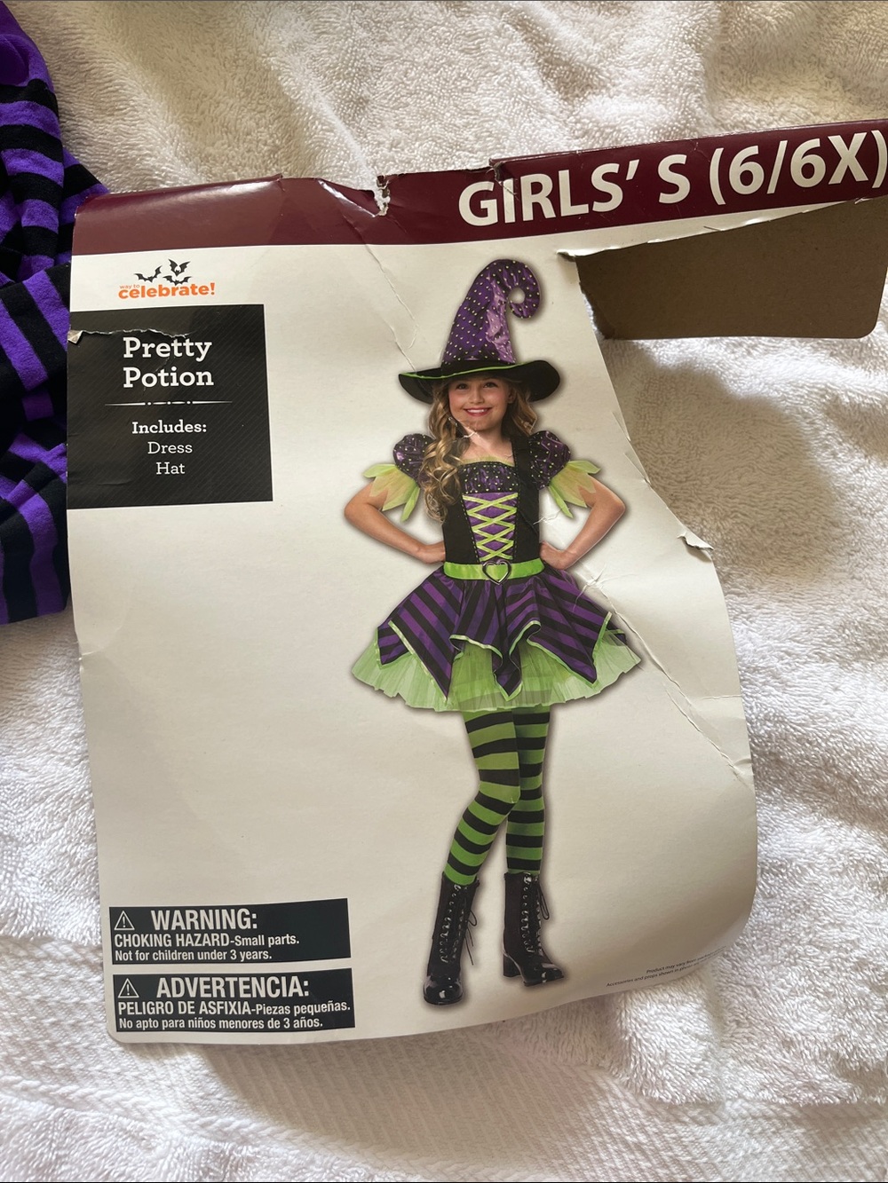 Pretty Potion Girls Costume for with Hat and Tights - Sz 6/6x
